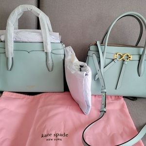 Large Satchel Bag/ mint green color